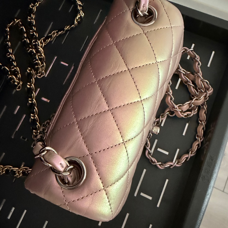 chanel minicoco美人魚粉 銀扣 方胖子-5