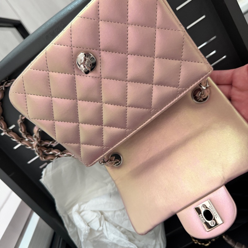 chanel minicoco美人魚粉 銀扣 方胖子-7