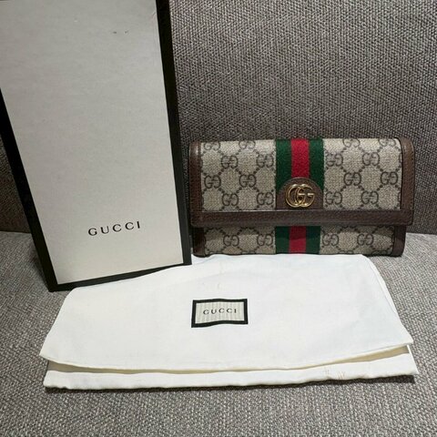 GUCCI  Ophidia GG 帆布長夾