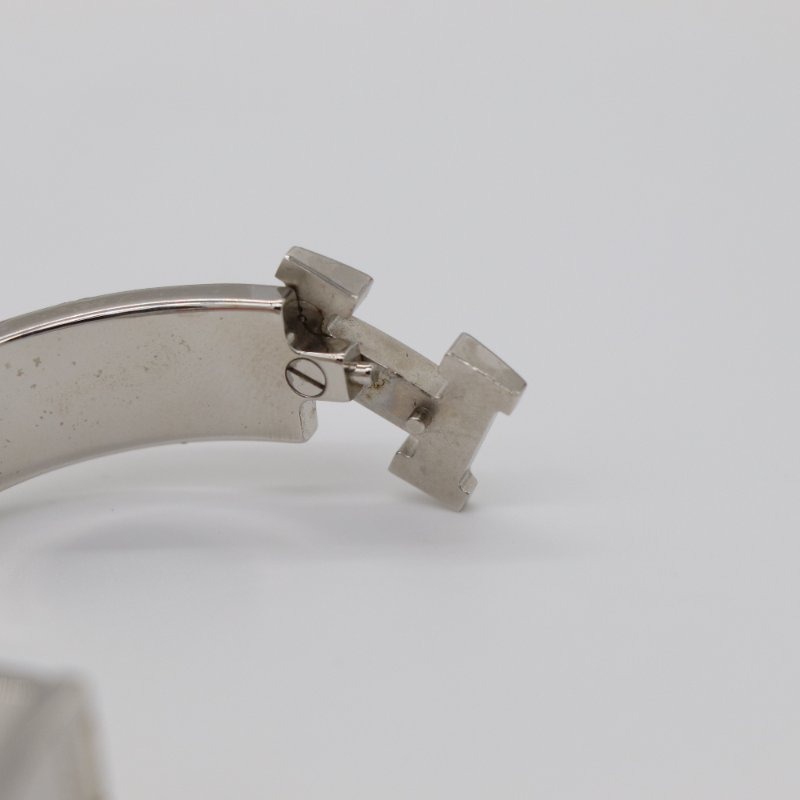 Hermès 愛馬仕 Clic H 粉色琺瑯金屬手環-6