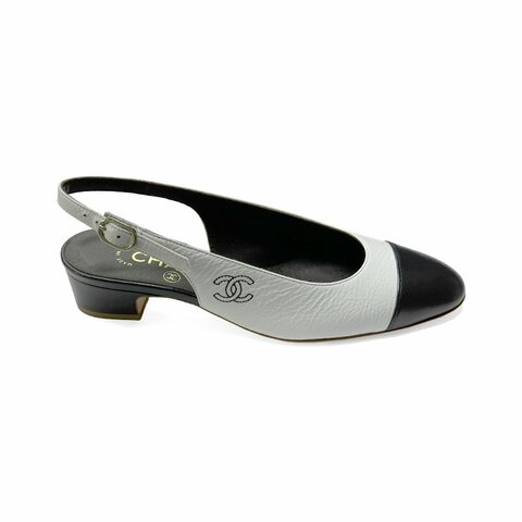 CHANEL 皮革露跟涼鞋 (意碼)