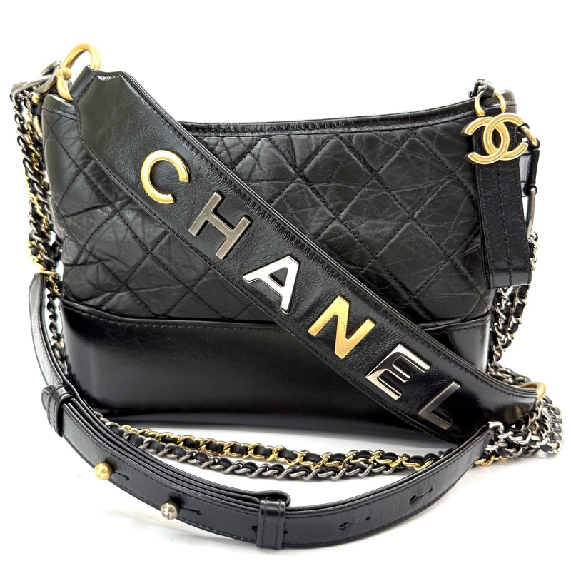 CHANEL 香奈兒 黑色GABRIELLE MEDIUM 流浪包（無卡）-0