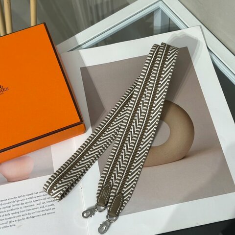 HERMES Sangle Zigzag替換背帶 25 - 大象灰 / 白 W