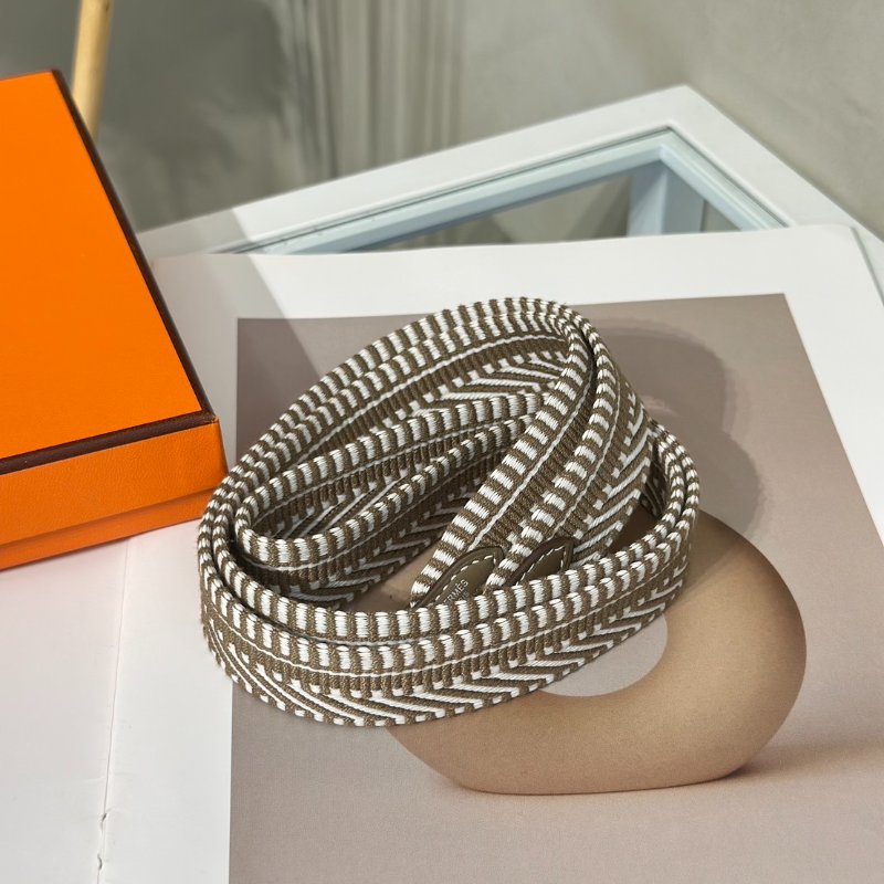 HERMES Sangle Zigzag替換背帶 25 - 大象灰 / 白 W-2