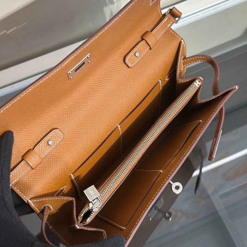 HERMES Kelly To Go - 金棕銀 K-9
