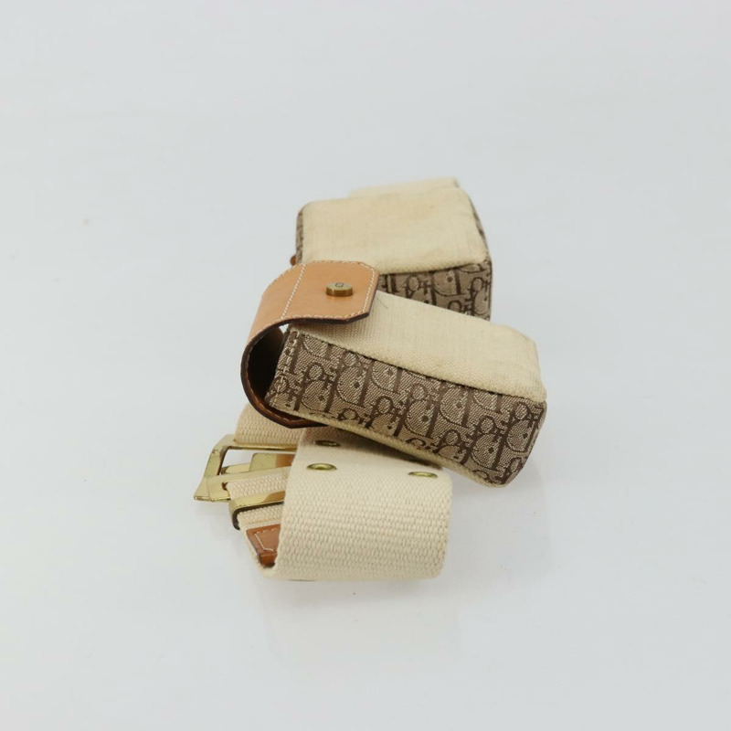 【日本直送】Christian Dior Trotter帆布腰包 街頭時尚 米色 金色 正品 bs34856A-3