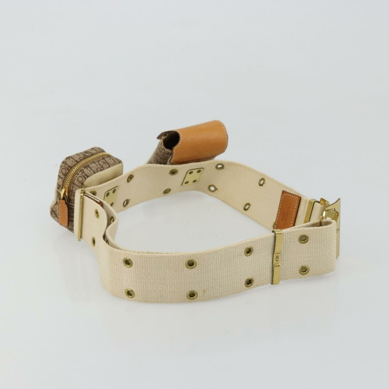 【日本直送】Christian Dior Trotter帆布腰包 街頭時尚 米色 金色 正品 bs34856A-6