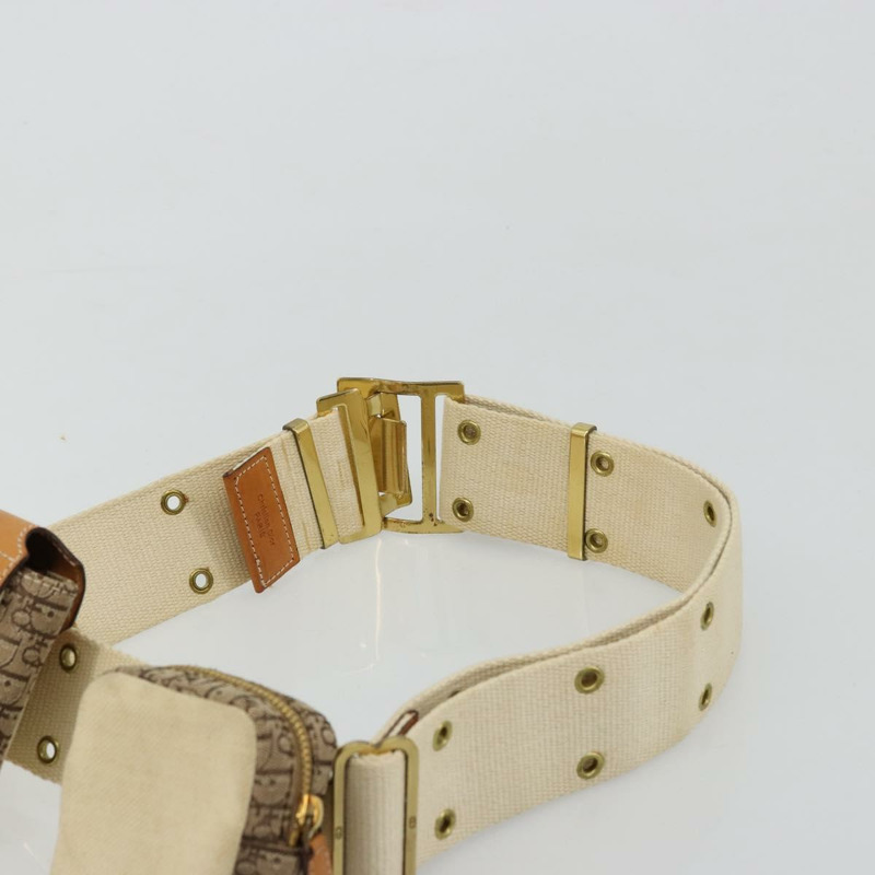 【日本直送】Christian Dior Trotter帆布腰包 街頭時尚 米色 金色 正品 bs34856A-7
