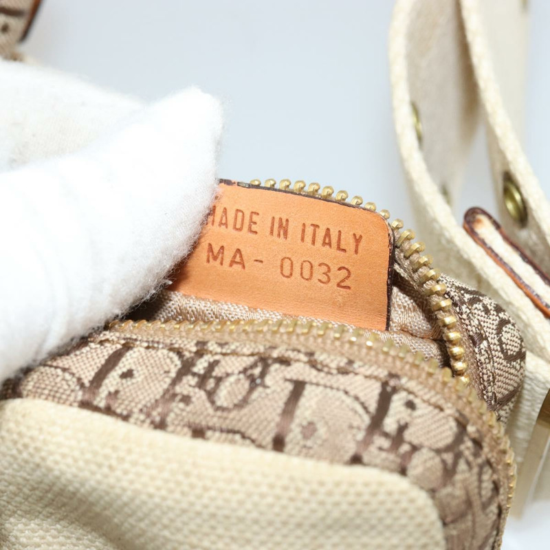 【日本直送】Christian Dior Trotter帆布腰包 街頭時尚 米色 金色 正品 bs34856A-11