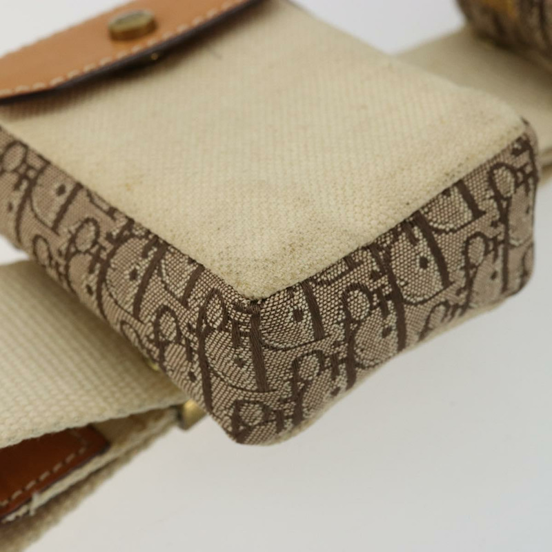 【日本直送】Christian Dior Trotter帆布腰包 街頭時尚 米色 金色 正品 bs34856A-13