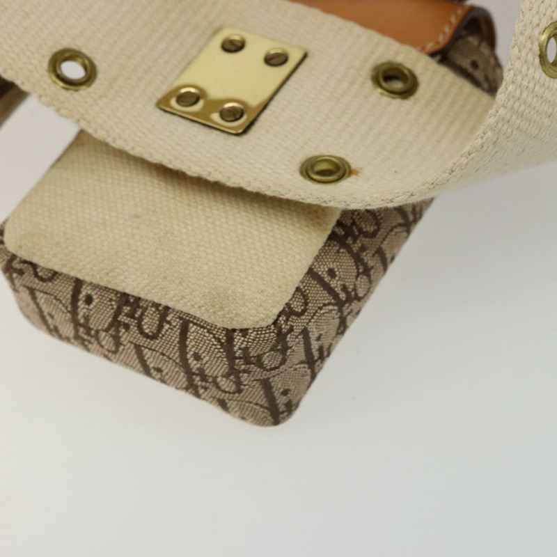 【日本直送】Christian Dior Trotter帆布腰包 街頭時尚 米色 金色 正品 bs34856A-14