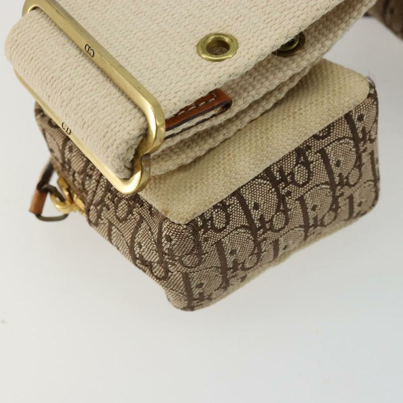 【日本直送】Christian Dior Trotter帆布腰包 街頭時尚 米色 金色 正品 bs34856A-15