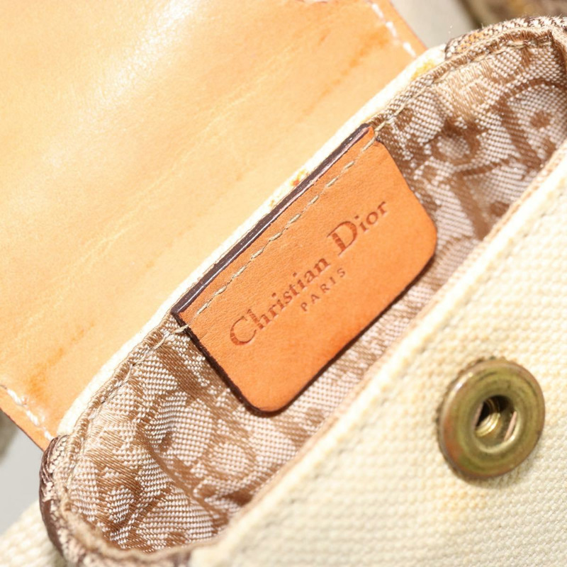 【日本直送】Christian Dior Trotter帆布腰包 街頭時尚 米色 金色 正品 bs34856A-17
