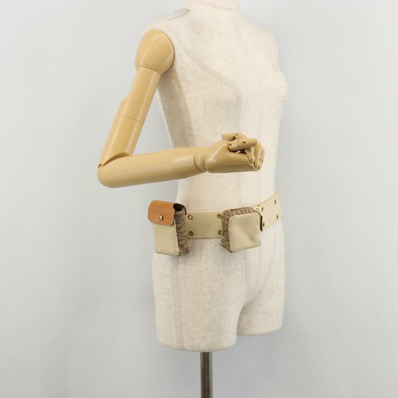 【日本直送】Christian Dior Trotter帆布腰包 街頭時尚 米色 金色 正品 bs34856A-22