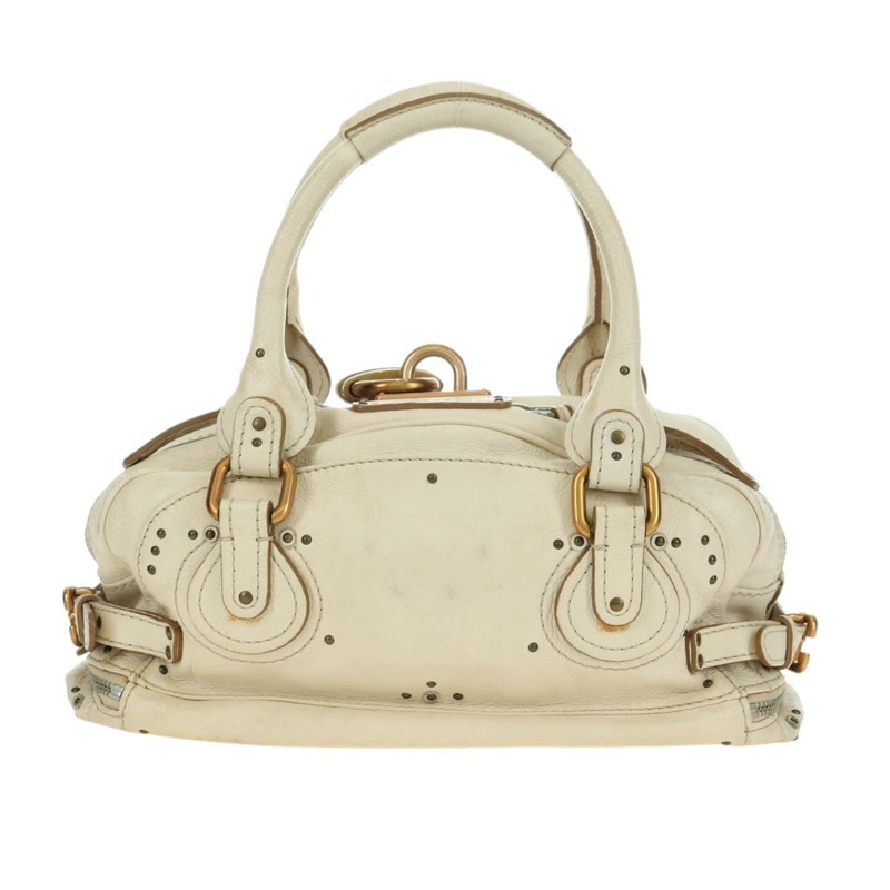 【日本直送】Chloe Paddington 手提包 皮革 白色 銀色 正品 178520V-2