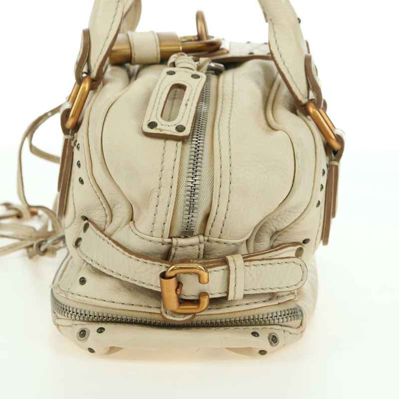 【日本直送】Chloe Paddington 手提包 皮革 白色 銀色 正品 178520V-5