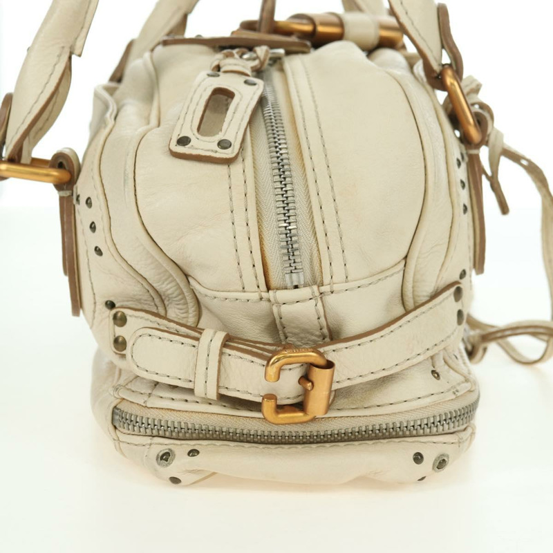 【日本直送】Chloe Paddington 手提包 皮革 白色 銀色 正品 178520V-6