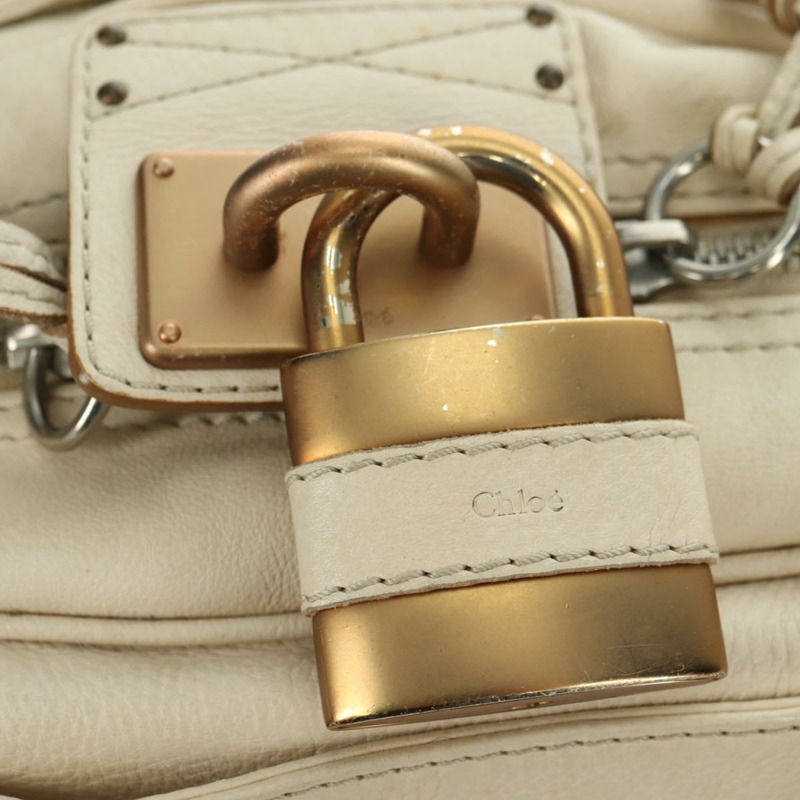 【日本直送】Chloe Paddington 手提包 皮革 白色 銀色 正品 178520V-23