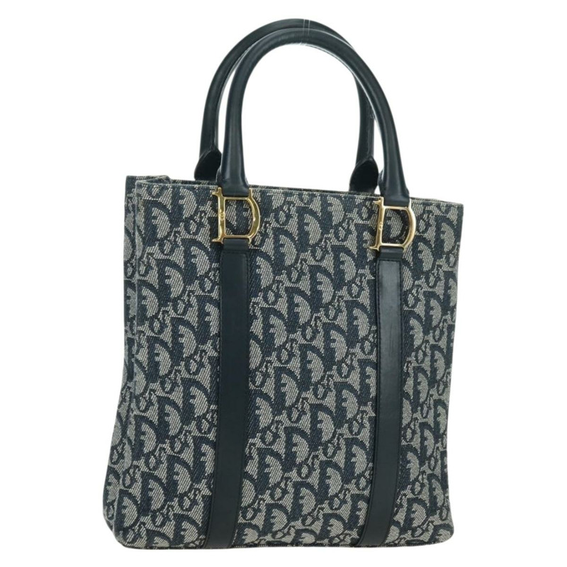 【日本直送】Christian Dior Trotter帆布手提包 海軍藍 金色 正品 ki6642V-0