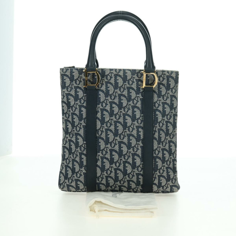【日本直送】Christian Dior Trotter帆布手提包 海軍藍 金色 正品 ki6642V-11