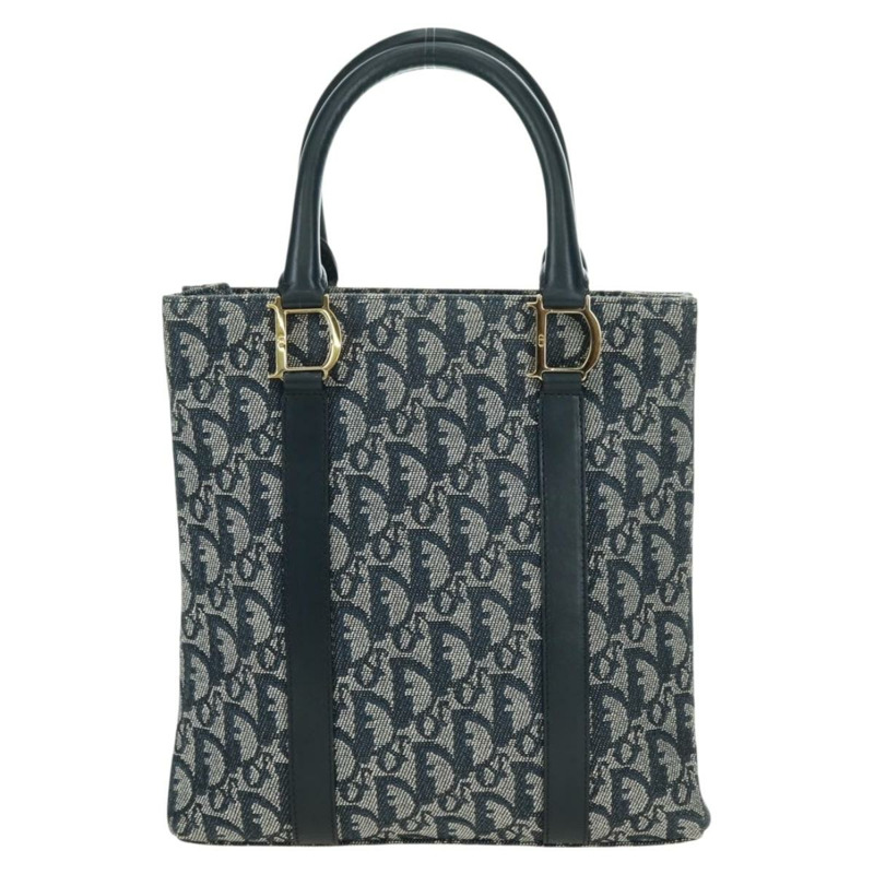 【日本直送】Christian Dior Trotter帆布手提包 海軍藍 金色 正品 ki6642V-12