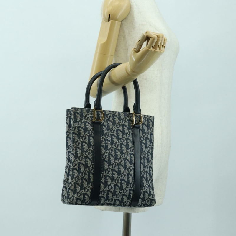 【日本直送】Christian Dior Trotter帆布手提包 海軍藍 金色 正品 ki6642V-22