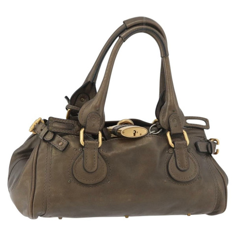 Chloe Paddington 手提包 皮革 金銀 正品 BA12531A