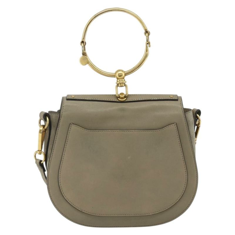 【日本直送】Chloe Nile 手提包 皮革 兩用 灰色 金色 正品 179156A-1
