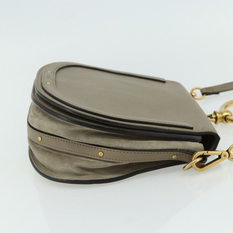 【日本直送】Chloe Nile 手提包 皮革 兩用 灰色 金色 正品 179156A-3