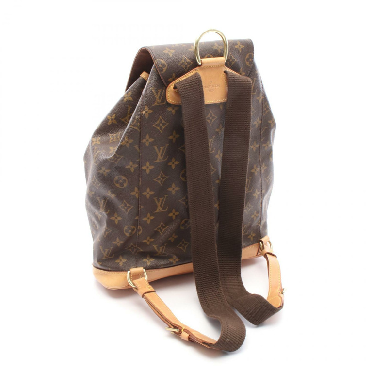 路易威登 Montsouris GM 雙肩包 M51135 Monogram 帆布 棕色 二手-1