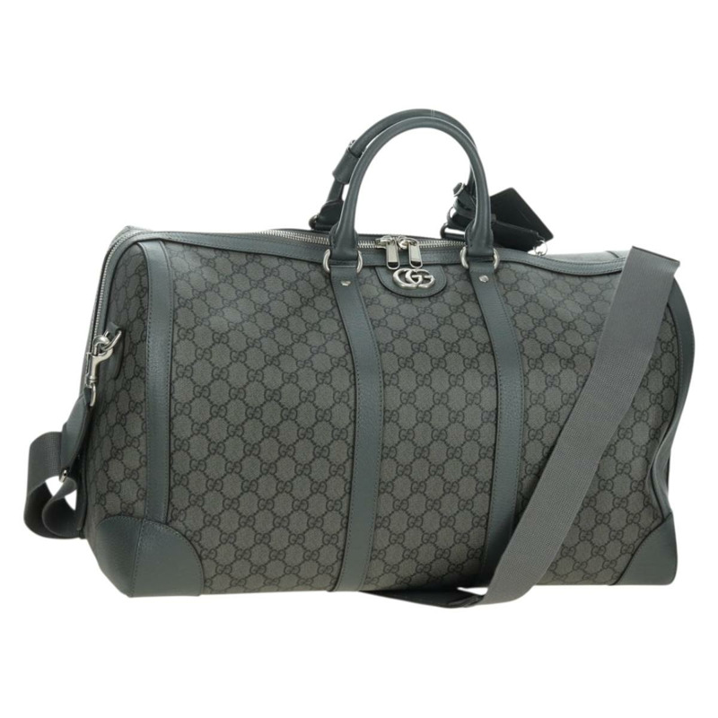 【日本直送】GUCCI GG Supreme Ophidia 波士頓包 PVC 灰銀色 724612 Auth mr2423M-0