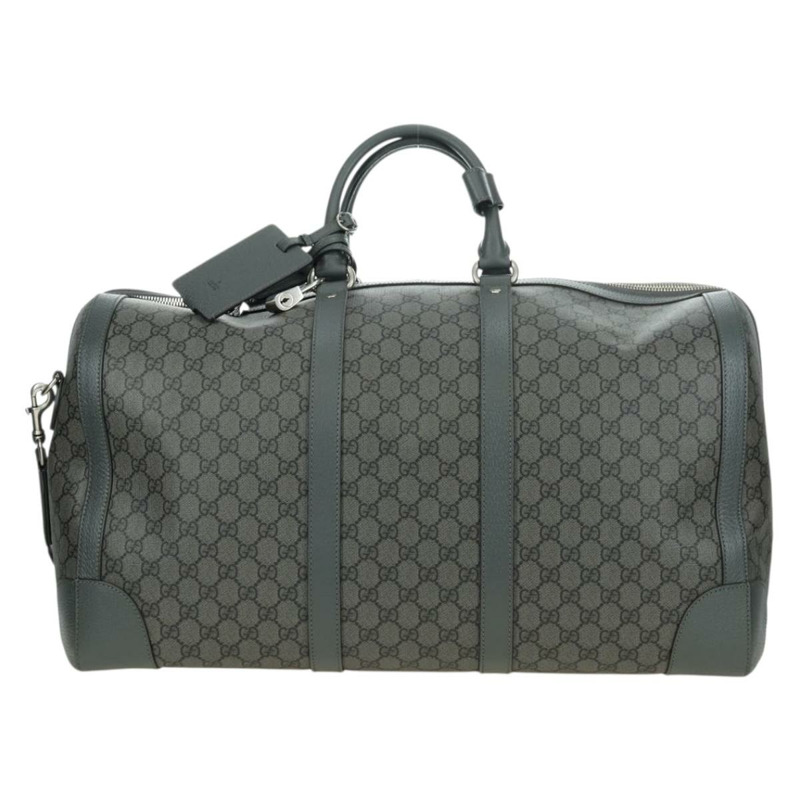 【日本直送】GUCCI GG Supreme Ophidia 波士頓包 PVC 灰銀色 724612 Auth mr2423M-1