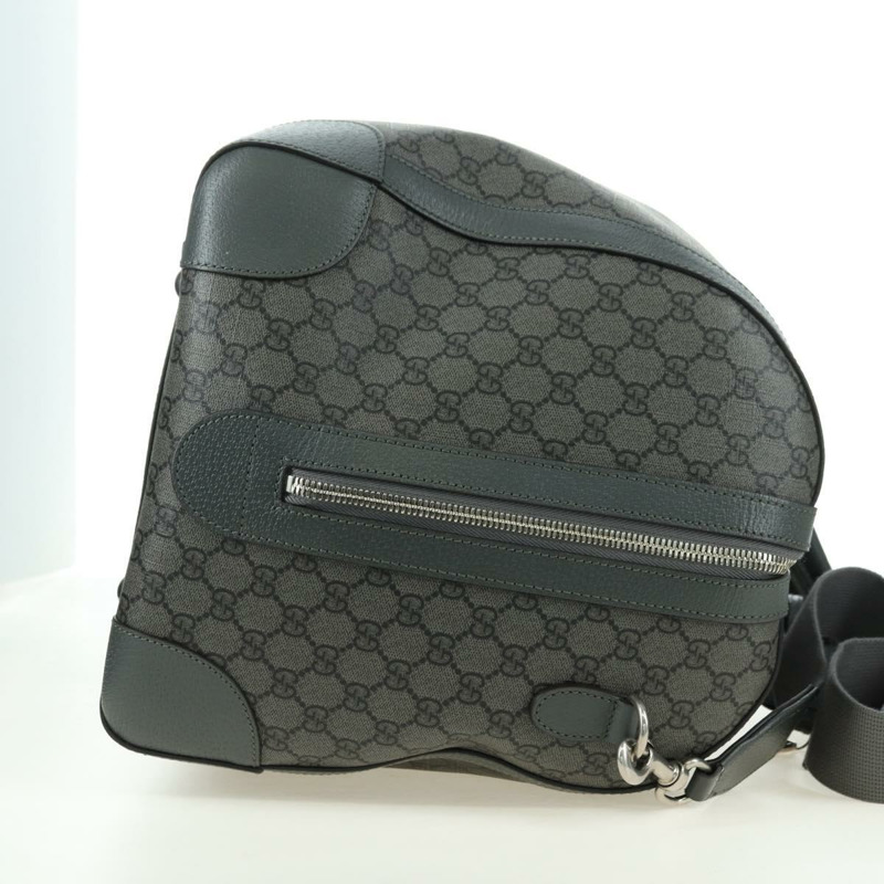 【日本直送】GUCCI GG Supreme Ophidia 波士頓包 PVC 灰銀色 724612 Auth mr2423M-2