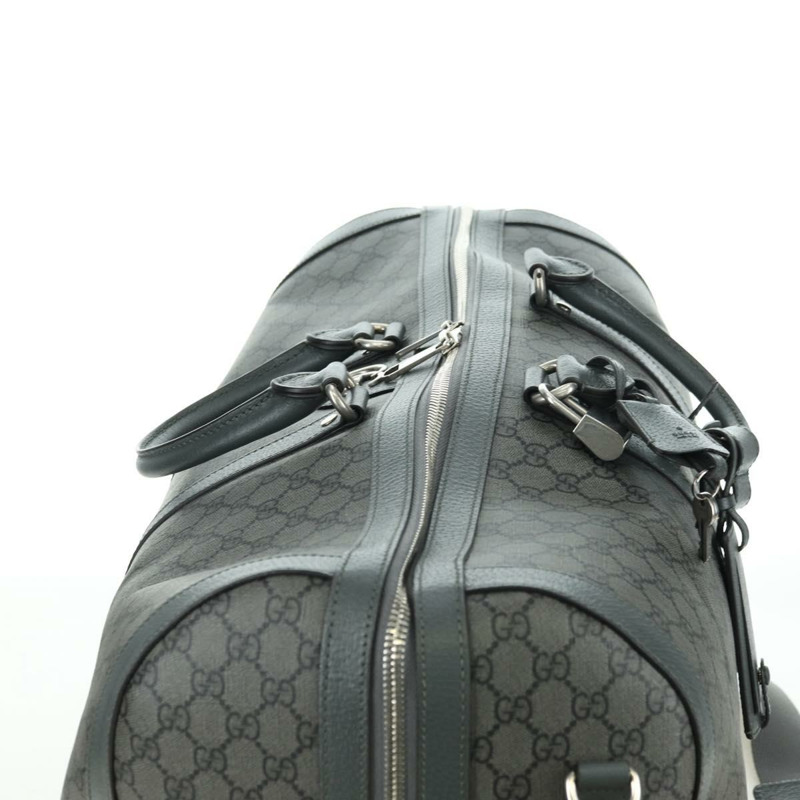 【日本直送】GUCCI GG Supreme Ophidia 波士頓包 PVC 灰銀色 724612 Auth mr2423M-5