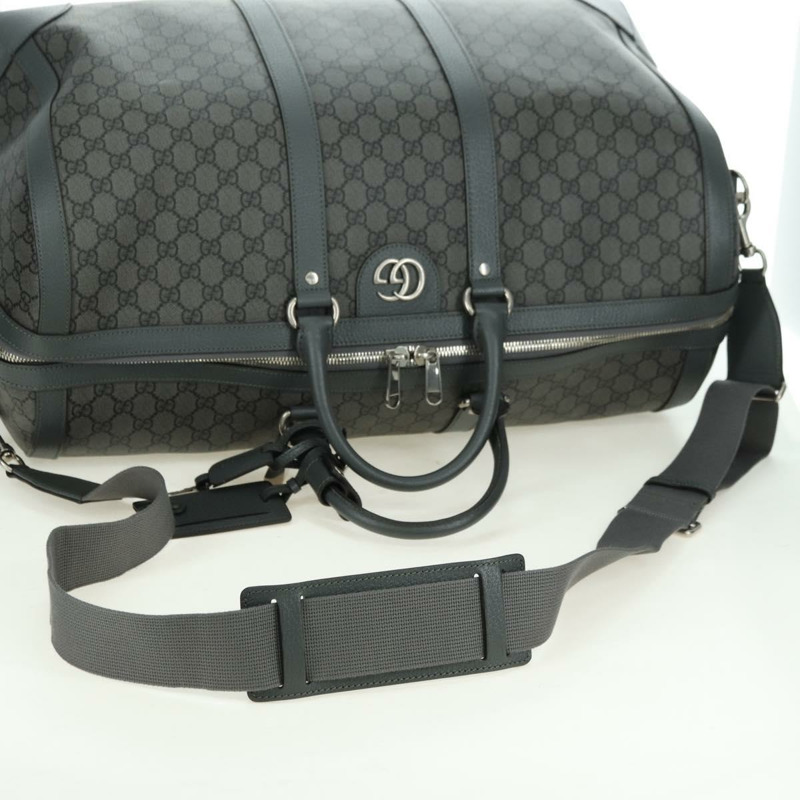 【日本直送】GUCCI GG Supreme Ophidia 波士頓包 PVC 灰銀色 724612 Auth mr2423M-7