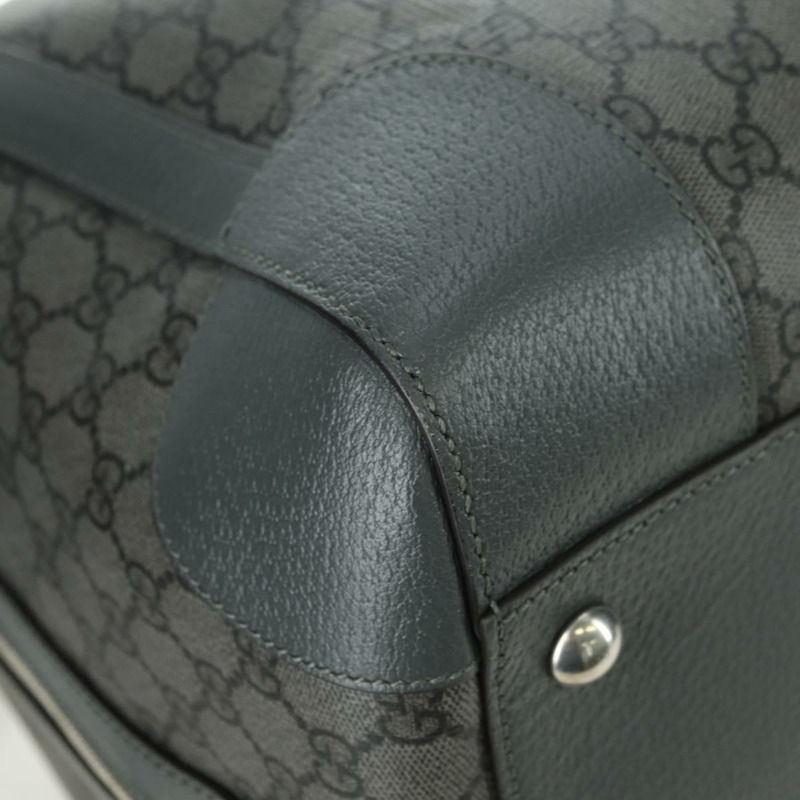 【日本直送】GUCCI GG Supreme Ophidia 波士頓包 PVC 灰銀色 724612 Auth mr2423M-15