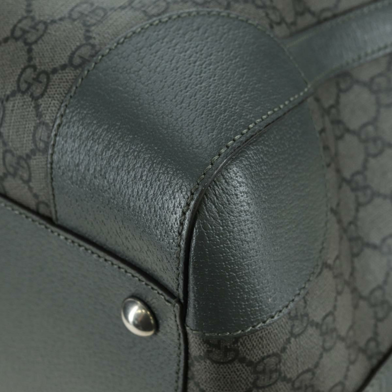 【日本直送】GUCCI GG Supreme Ophidia 波士頓包 PVC 灰銀色 724612 Auth mr2423M-16