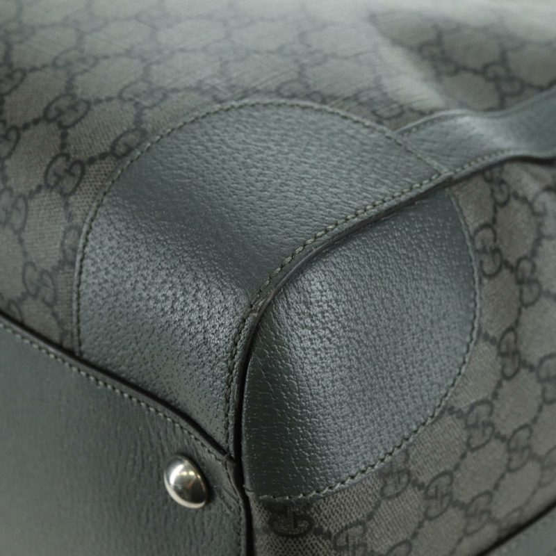 【日本直送】GUCCI GG Supreme Ophidia 波士頓包 PVC 灰銀色 724612 Auth mr2423M-18