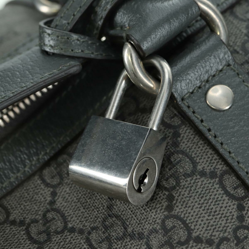 【日本直送】GUCCI GG Supreme Ophidia 波士頓包 PVC 灰銀色 724612 Auth mr2423M-19
