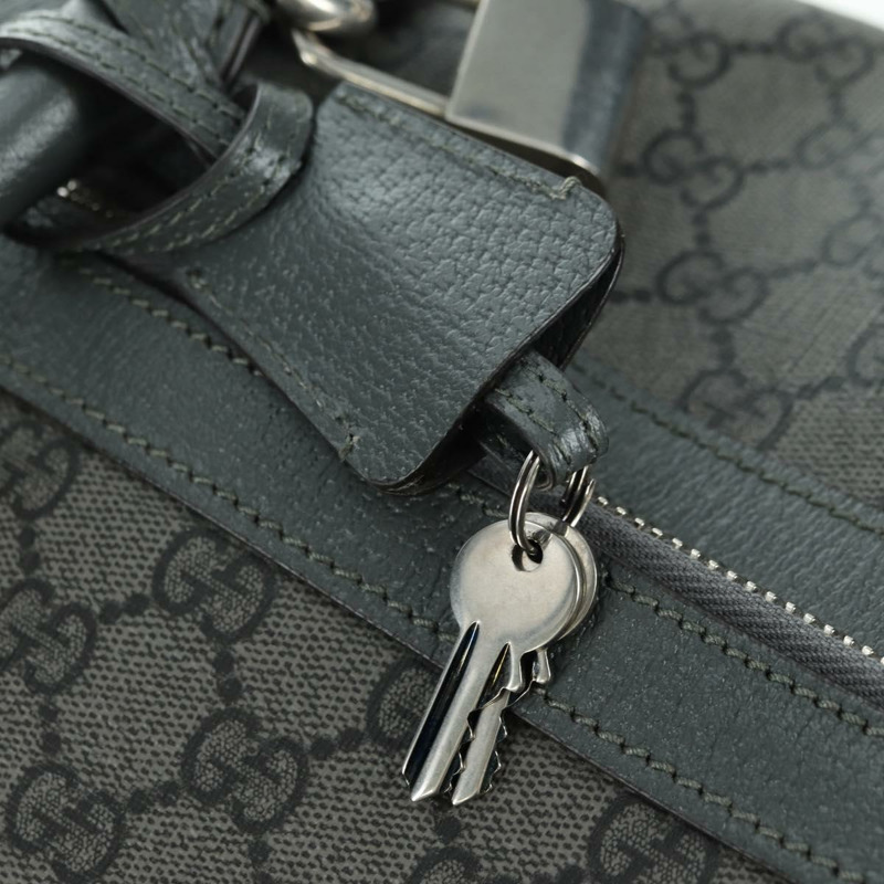 【日本直送】GUCCI GG Supreme Ophidia 波士頓包 PVC 灰銀色 724612 Auth mr2423M-20