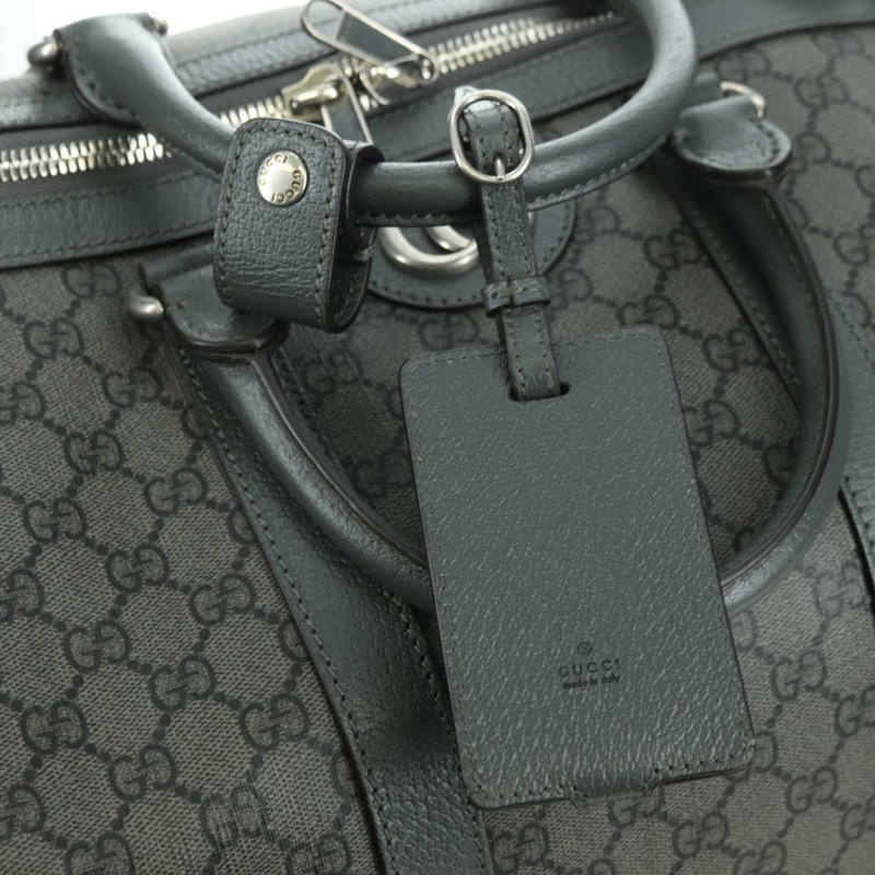 【日本直送】GUCCI GG Supreme Ophidia 波士頓包 PVC 灰銀色 724612 Auth mr2423M-21