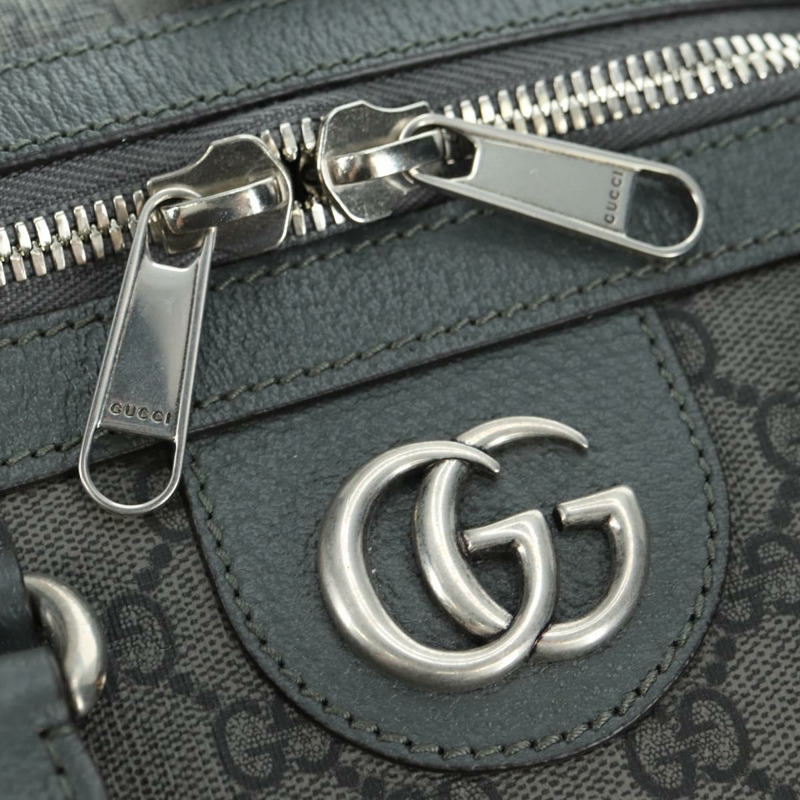【日本直送】GUCCI GG Supreme Ophidia 波士頓包 PVC 灰銀色 724612 Auth mr2423M-22
