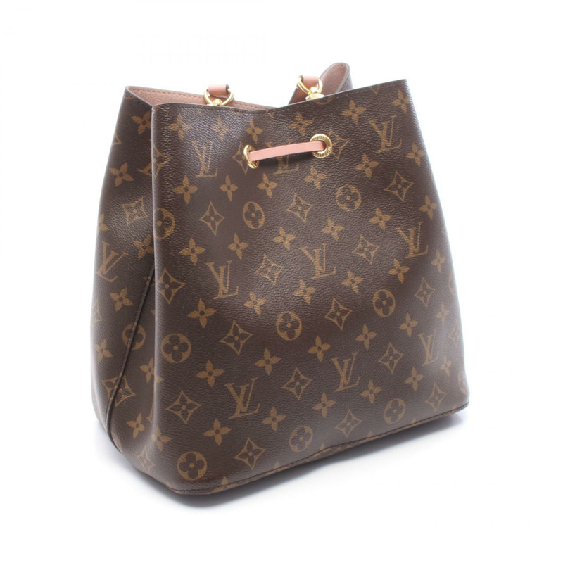 路易威登 NeoNoe 單肩包 M44022 Monogram 帆布皮革 棕色粉紅色 LV-1