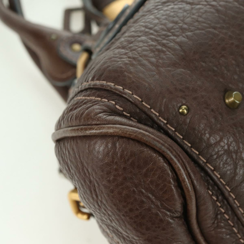 【日本直送】Chloe Paddington 手提包 皮革 棕色 金 銀色 Auth mr2427V-8