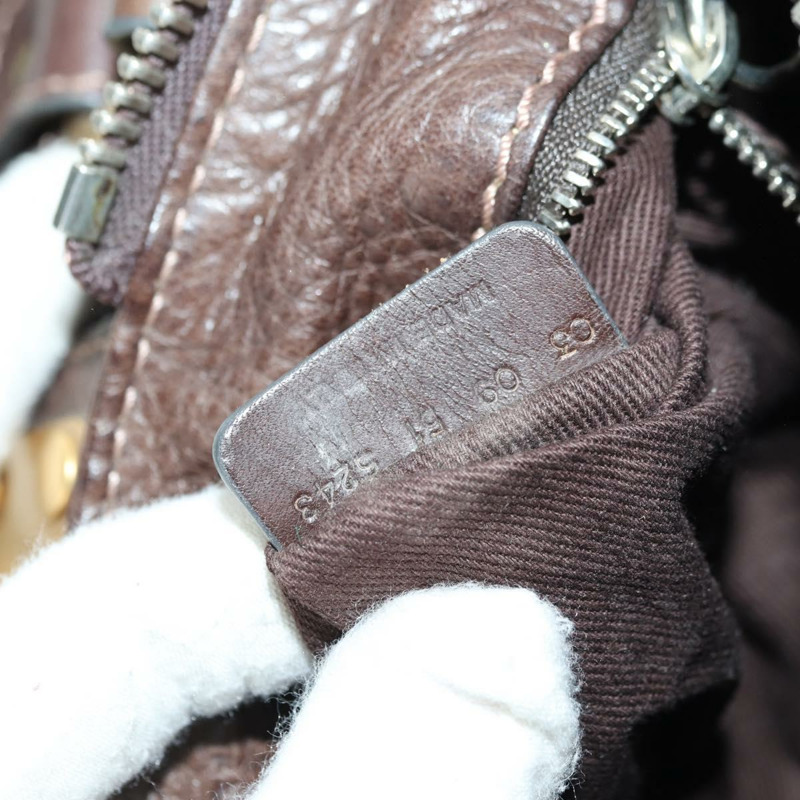 【日本直送】Chloe Paddington 手提包 皮革 棕色 金 銀色 Auth mr2427V-10