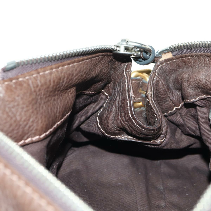 【日本直送】Chloe Paddington 手提包 皮革 棕色 金 銀色 Auth mr2427V-21