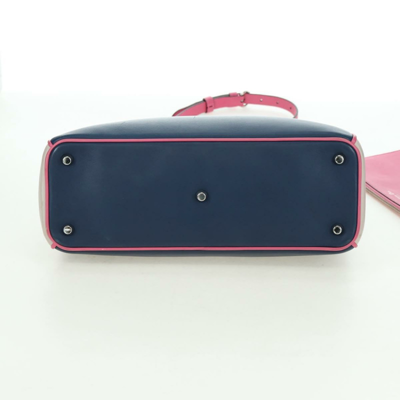 【日本直送】Christian Dior Lady Dior 三色皮革雙肩包，海軍藍/銀色，正品 am11597SAM-4