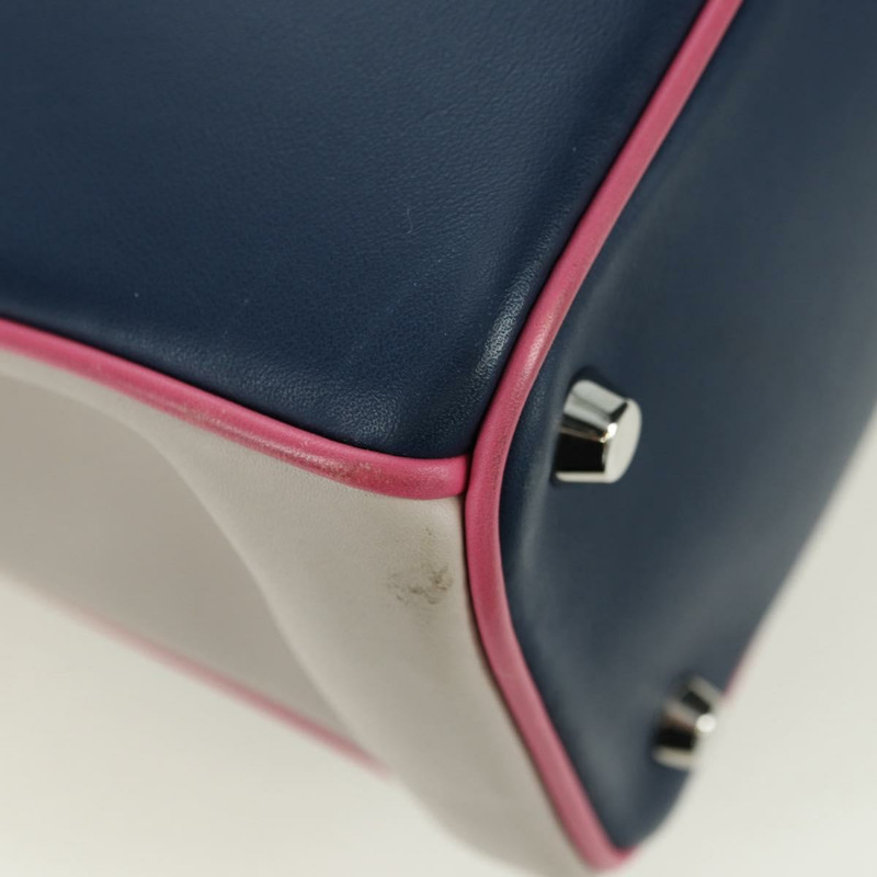 【日本直送】Christian Dior Lady Dior 三色皮革雙肩包，海軍藍/銀色，正品 am11597SAM-16