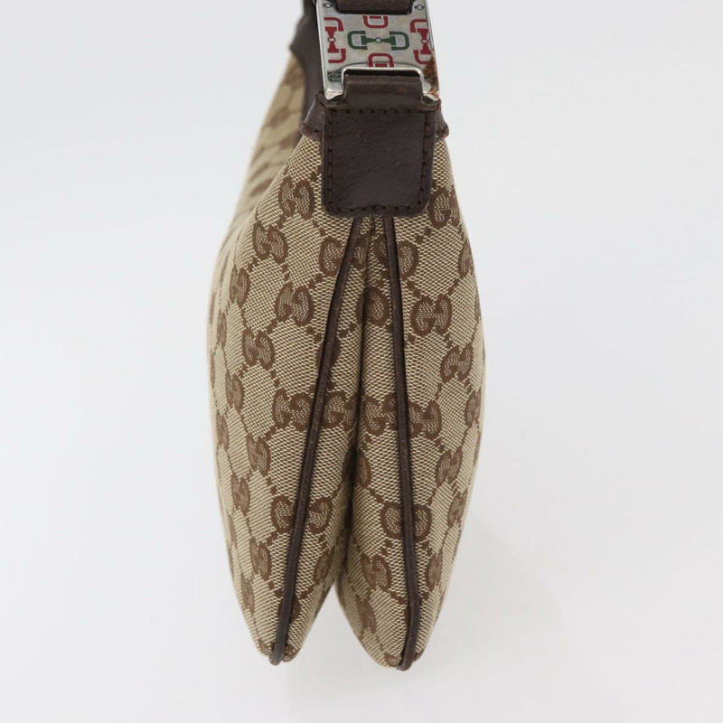 【日本直送】GUCCI GG帆布織帶雪莉線單肩包 米色 銀色 145812 正品 178330A-2