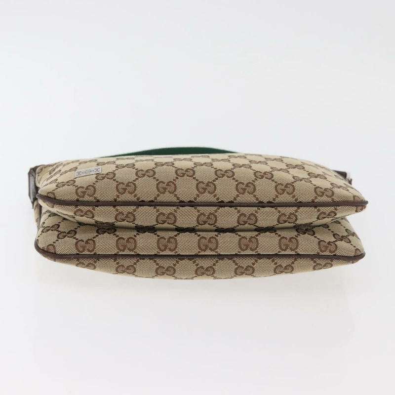 【日本直送】GUCCI GG帆布織帶雪莉線單肩包 米色 銀色 145812 正品 178330A-4